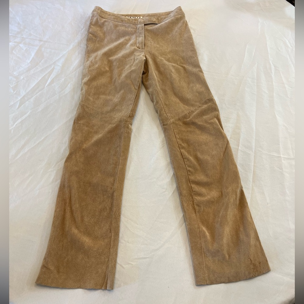 A.M.I Vintage 100% Suede Leather Flared Leg Pants, Size 4